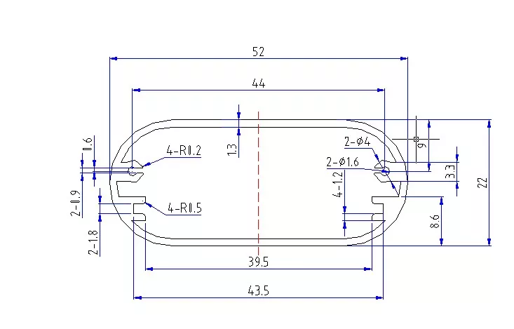 52×22mm Handheld Terminal Aluminum Enclosure for Smart Devices